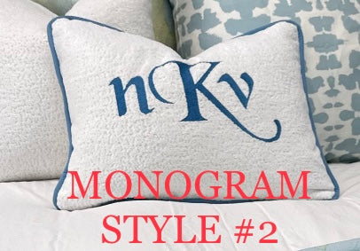 Navy monogram pillow best sale